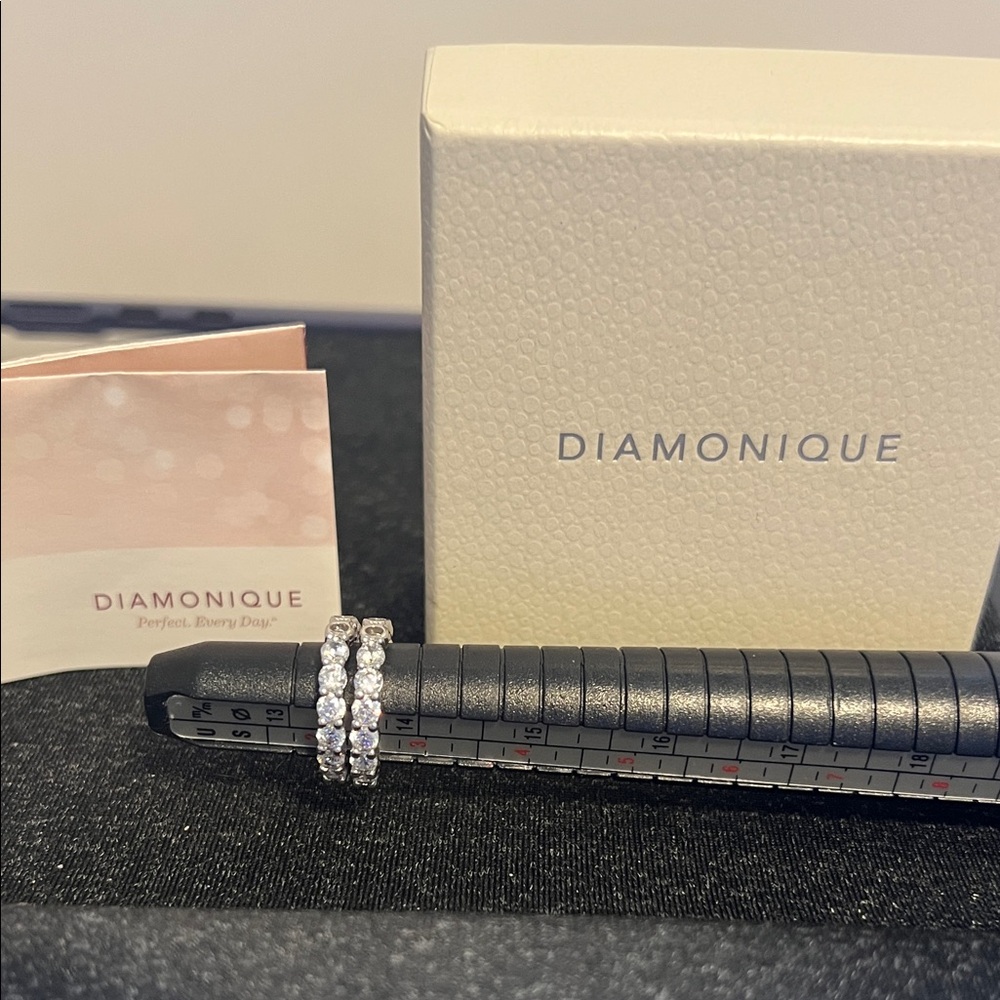 QVC Diamonique Sterling Silver earrings with Sparkling Stones